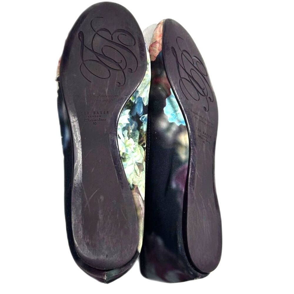 Ted Baker Women's Imme 2 Floral Boutique Print Ballet Flat Rose Gold Bow SZ 9.5 - Picture 5 of 10